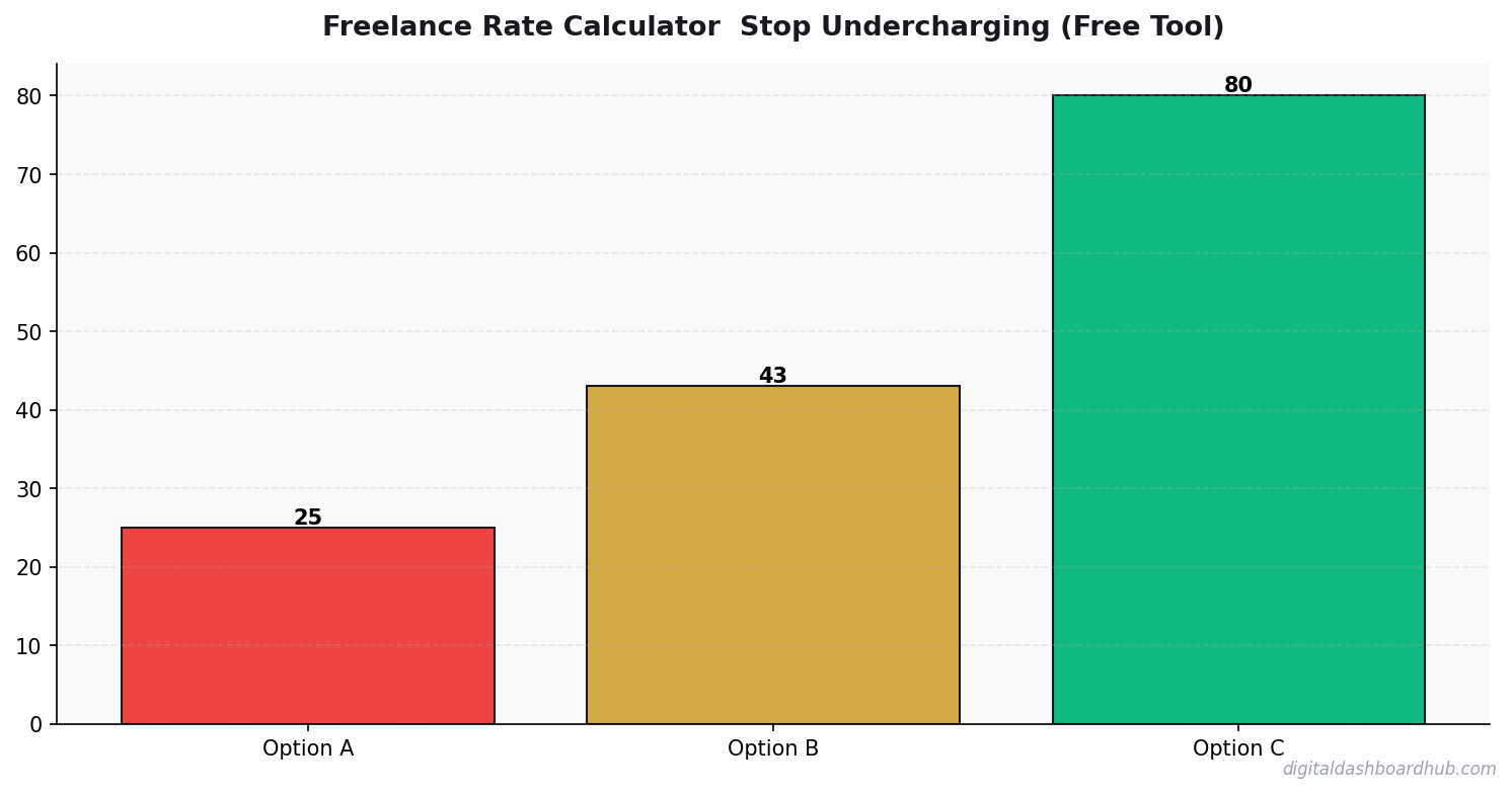 Bar chart summarizing key comparison points for freelance freelance rate calculator.