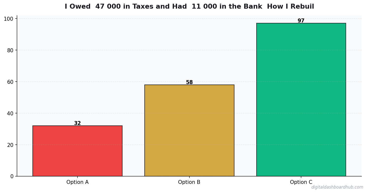 Bar chart summarizing key comparison points for i owed 47000 in taxes and had 11000 in the bank how i rebuilt my freelance finances from the ground up.