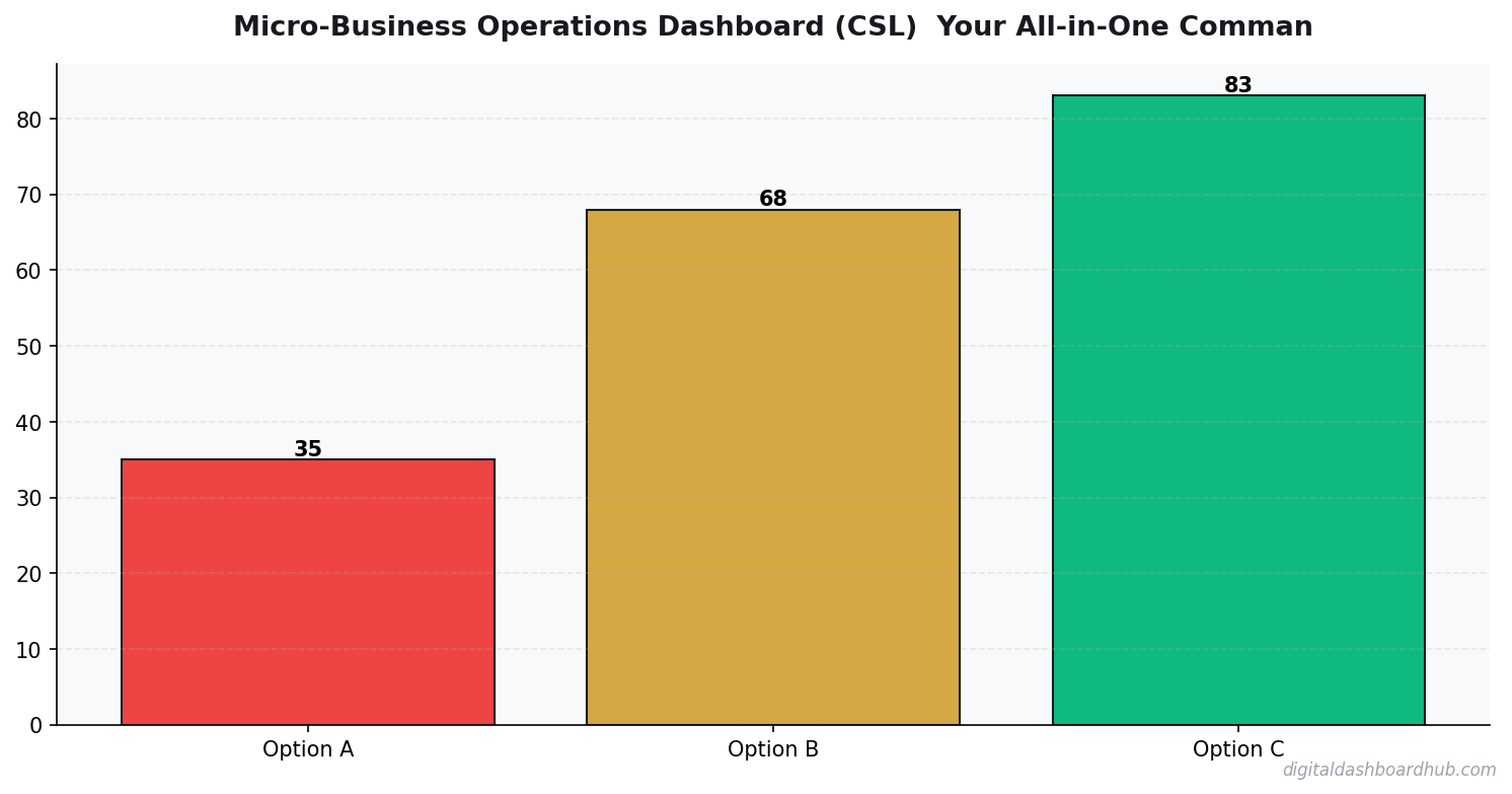 Bar chart summarizing key comparison points for micro business operations dashboard csl your all in one command center for running a lean business.